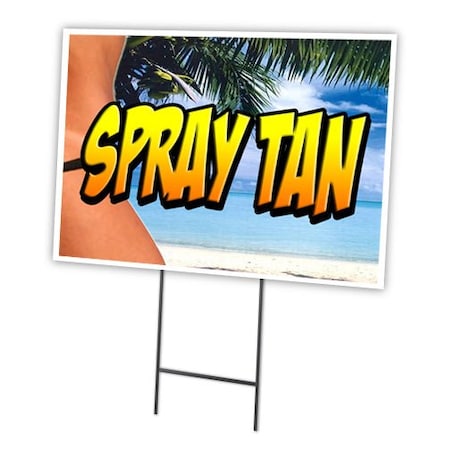 Spray Tan Yard Sign & Stake Outdoor Plastic Coroplast Window